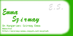 emma szirmay business card